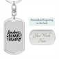 Badass Bonus Mom Keychain Stainless Steel or 18k Gold Dog Tag Keyring-Express Your Love Gifts