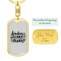 Badass Bonus Mom Keychain Stainless Steel or 18k Gold Dog Tag Keyring-Express Your Love Gifts