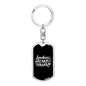 Badass Bonus Mom White Keychain Stainless Steel or 18k Gold Dog Tag Keyring-Express Your Love Gifts