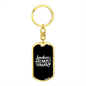 Badass Bonus Mom White Keychain Stainless Steel or 18k Gold Dog Tag Keyring-Express Your Love Gifts