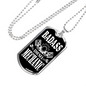Badass Diesel Mechanic Dog Tag Stainless Steel or 18k Gold 24" Chain-Express Your Love Gifts