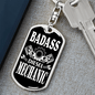 Badass Diesel Mechanic Swivel Keychain Dog Tag Stainless Steel or 18k Gold-Express Your Love Gifts