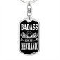Badass Diesel Mechanic Swivel Keychain Dog Tag Stainless Steel or 18k Gold-Express Your Love Gifts