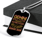 Badass Gemini Zodiac Necklace Stainless Steel or 18k Gold Dog Tag 24" Chain-Express Your Love Gifts