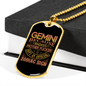 Badass Gemini Zodiac Necklace Stainless Steel or 18k Gold Dog Tag 24" Chain-Express Your Love Gifts