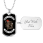 Badass Truckers Dog Tag Stainless Steel or 18k Gold 24" Chain-Express Your Love Gifts