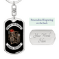 Badass Truckers Swivel Keychain Dog Tag Stainless Steel or 18k Gold-Express Your Love Gifts