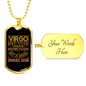Virgo Became Zodiac Necklace Stainless Steel or 18k Gold Dog Tag 24" Chain-Express Your Love Gifts