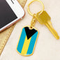 Bahamas Flag Keychain Dog Tag Stainless Steel or 18k Gold-Express Your Love Gifts