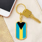 Bahamas Flag Keychain Dog Tag Stainless Steel or 18k Gold-Express Your Love Gifts