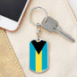 Bahamas Flag Keychain Dog Tag Stainless Steel or 18k Gold-Express Your Love Gifts