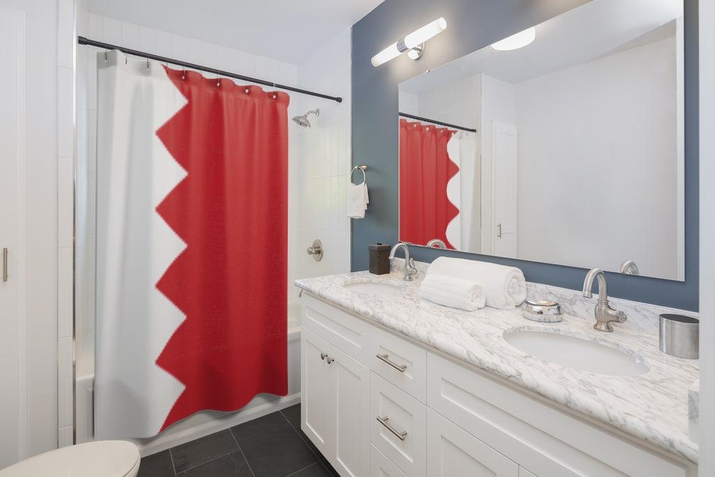Bahrain Flag Stylish Design 71" x 74" Elegant Waterproof Shower Curtain for a Spa-like Bathroom Paradise Exceptional Craftsmanship-Express Your Love Gifts