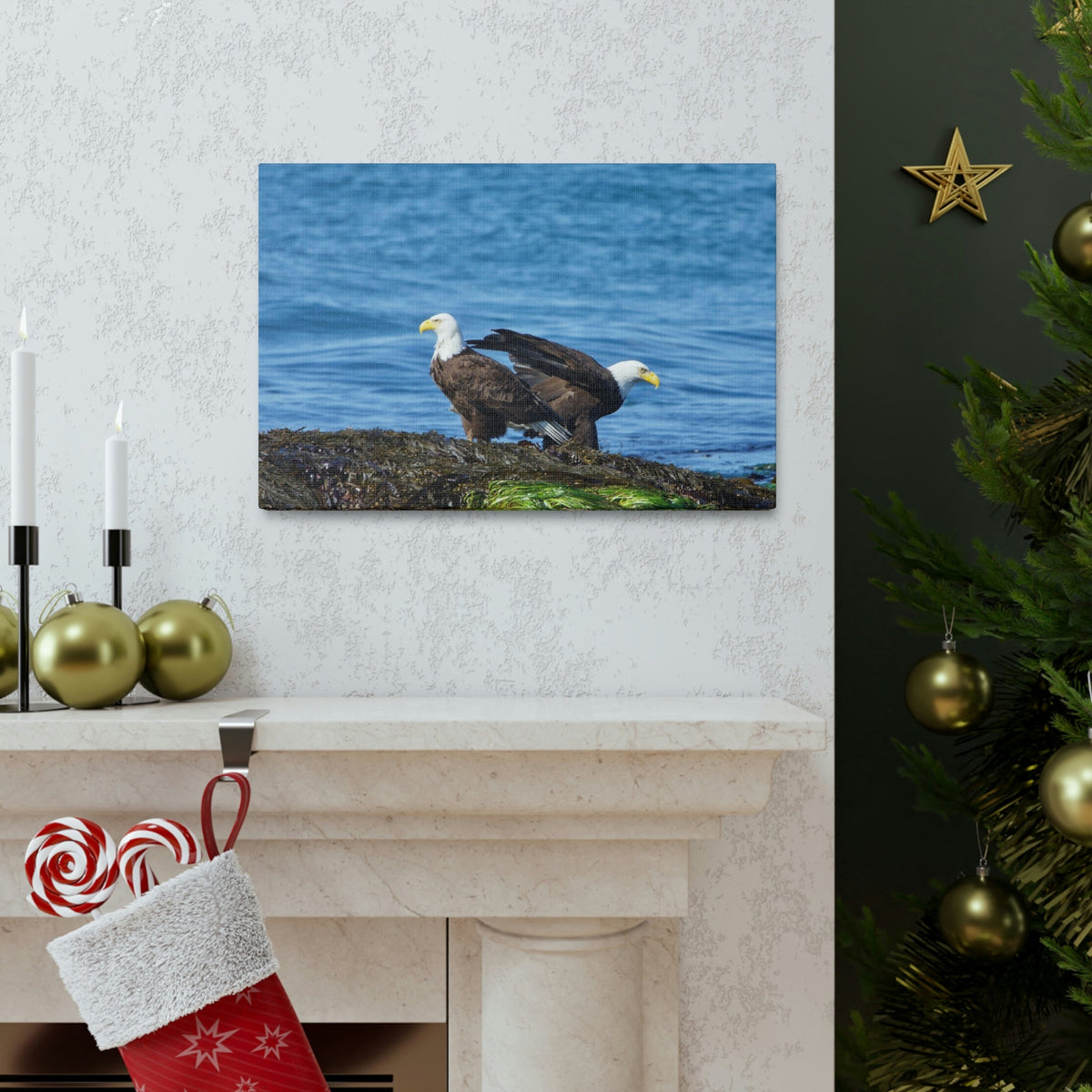 Scripture Walls Bald Eagle Group Bald Eagle Troop Print Animal Wall Art Wildlife Canvas Prints Wall Art Ready to Hang Unframed-Express Your Love Gifts