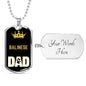 Balinese Cat Dad Necklace Stainless Steel or 18k Gold Dog Tag 24" Chain-Express Your Love Gifts