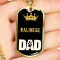 Balinese Cat Dad Necklace Stainless Steel or 18k Gold Dog Tag 24" Chain-Express Your Love Gifts