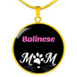 Balinese Cat Mom Necklace Circle Pendant Stainless Steel or 18k Gold 18-22"-Express Your Love Gifts