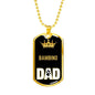 Bambino Cat Dad Necklace Stainless Steel or 18k Gold Dog Tag 24" Chain-Express Your Love Gifts