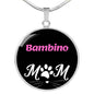 Bambino Cat Mom Necklace Circle Pendant Stainless Steel or 18k Gold 18-22"-Express Your Love Gifts