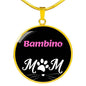 Bambino Cat Mom Necklace Circle Pendant Stainless Steel or 18k Gold 18-22"-Express Your Love Gifts