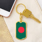 Bangladesh Flag Keychain Dog Tag Stainless Steel or 18k Gold-Express Your Love Gifts