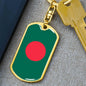Bangladesh Flag Keychain Dog Tag Stainless Steel or 18k Gold-Express Your Love Gifts