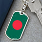 Bangladesh Flag Keychain Dog Tag Stainless Steel or 18k Gold-Express Your Love Gifts