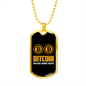 Bank Sucks Bitcoin Rules Crypto Necklace Stainless Steel or 18k Gold Dog Tag 24" Chain-Express Your Love Gifts