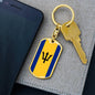 Barbados Flag Keychain Dog Tag Stainless Steel or 18k Gold-Express Your Love Gifts