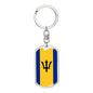 Barbados Flag Keychain Dog Tag Stainless Steel or 18k Gold-Express Your Love Gifts