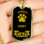 Barbet Dad Dog Necklace Stainless Steel or 18k Gold Dog Tag W 24" Dog Owner Lover-Express Your Love Gifts