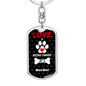 Barbet Keychain Stainless Steel or 18k Gold Dog Tag Keyring-Express Your Love Gifts