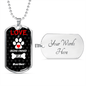 Barbet Love Is Stainless Steel or 18k Gold Dog Tag 24" Chain-Express Your Love Gifts