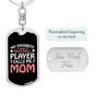 Baseball Player Call Me Mom Keychain Stainless Steel or 18k Gold Dog Tag Keyring-Express Your Love Gifts
