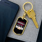Baseball Player Mom Keychain Stainless Steel or 18k Gold Dog Tag Keyring-Express Your Love Gifts