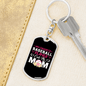 Baseball Player Mom Keychain Stainless Steel or 18k Gold Dog Tag Keyring-Express Your Love Gifts