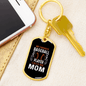 Baseball Player Mom White Keychain Stainless Steel or 18k Gold Dog Tag Keyring-Express Your Love Gifts