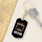 Baseball Player Mom White Keychain Stainless Steel or 18k Gold Dog Tag Keyring-Express Your Love Gifts