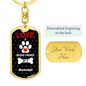 Basenji Keychain Stainless Steel or 18k Gold Dog Tag Keyring-Express Your Love Gifts