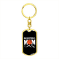 Basketball Ball Mom Keychain Stainless Steel or 18k Gold Dog Tag Keyring-Express Your Love Gifts