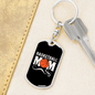Basketball Ball Mom Keychain Stainless Steel or 18k Gold Dog Tag Keyring-Express Your Love Gifts