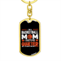 Basketball Mom Quieter Keychain Stainless Steel or 18k Gold Dog Tag Keyring-Express Your Love Gifts