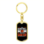 Basketball Mom Quieter Keychain Stainless Steel or 18k Gold Dog Tag Keyring-Express Your Love Gifts