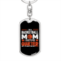 Basketball Mom Quieter Keychain Stainless Steel or 18k Gold Dog Tag Keyring-Express Your Love Gifts