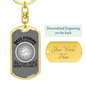 Bass Fishing Keychain Stainless Steel or 18k Gold Dog Tag Keyring-Express Your Love Gifts