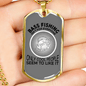 Bass Fishing Necklace Stainless Steel or 18k Gold Dog Tag 24" Chain-Express Your Love Gifts