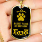 Basset Fauve De Bretagne Dad Dog Necklace Stainless Steel or 18k Gold Dog Tag W 24" Dog Owner Lover-Express Your Love Gifts