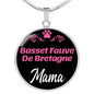 Basset Fauve De Bretagne Mama Necklace Circle Pendant Stainless Steel or 18k Gold 18-22" Dog Mom Pendant-Express Your Love Gifts