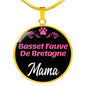Basset Fauve De Bretagne Mama Necklace Circle Pendant Stainless Steel or 18k Gold 18-22" Dog Mom Pendant-Express Your Love Gifts