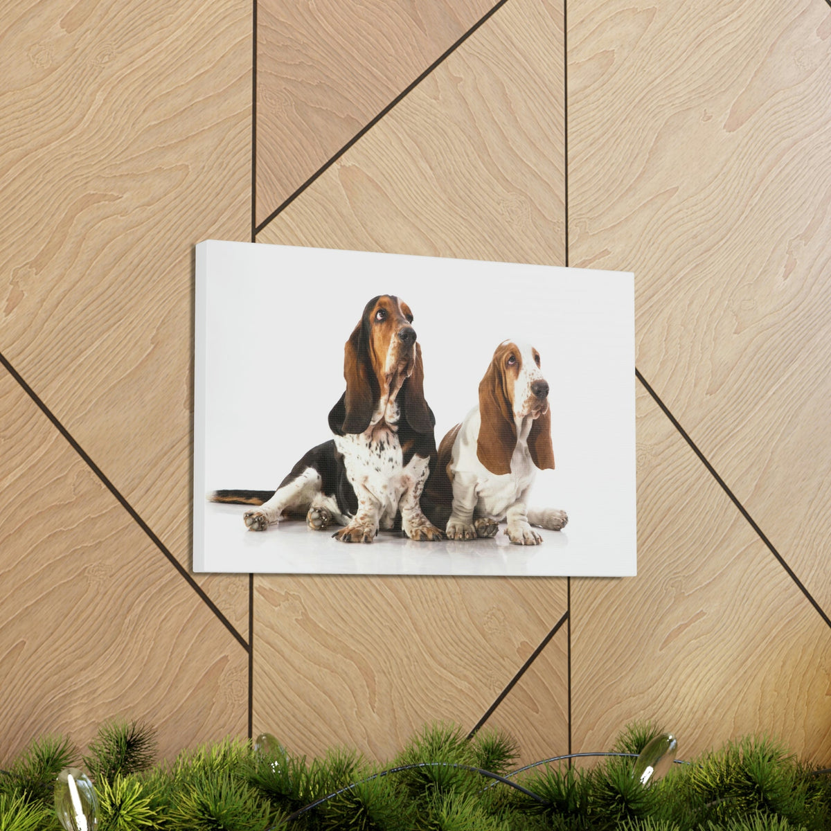 Scripture Walls Basset Hound Couple Basset Hound Troop Print Animal Wall Art Wildlife Canvas Prints Wall Art Ready to Hang Unframed-Express Your Love Gifts