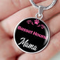 Basset Hound Mama Necklace Circle Pendant Stainless Steel or 18k Gold 18-22" Dog Mom Pendant-Express Your Love Gifts